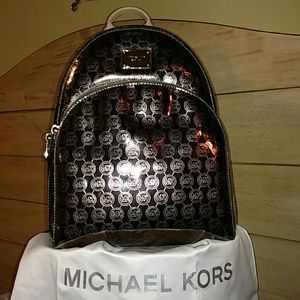michael kors metallic backpack
