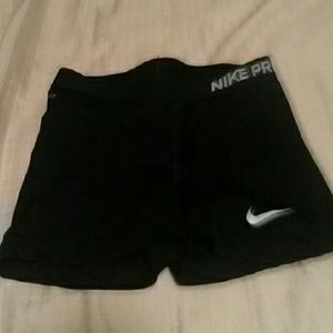 Black Nike Pro 3" compression shorts