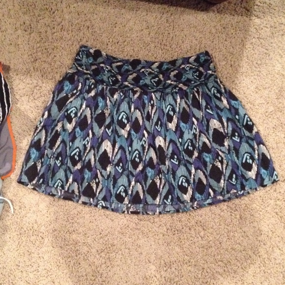 Blue printed skirt