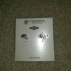 Versona silver elephant earrings