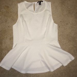 Forever 21 peplum top in white