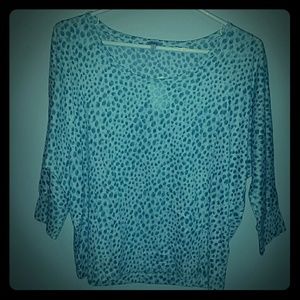 Charlotte Russe small blue and white leopard top