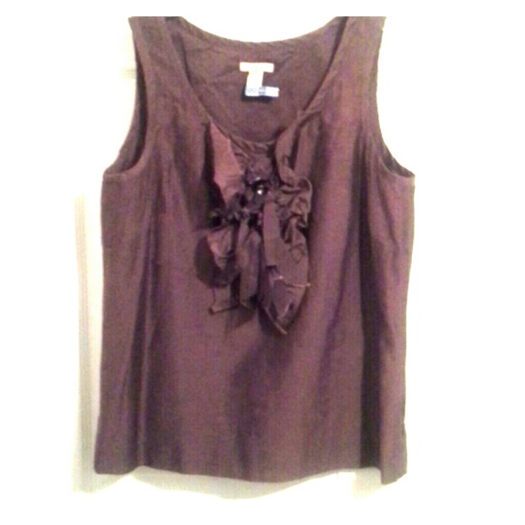 J CREW Sleeveless Brown Blouse