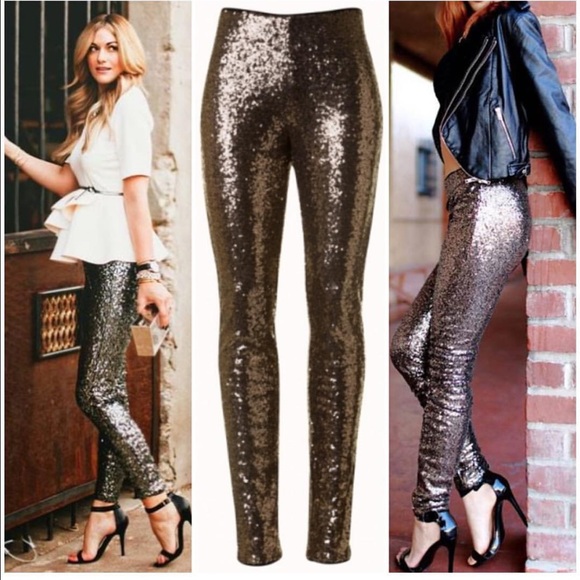 Bronze sequin leggings