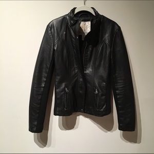 Black leather jacket
