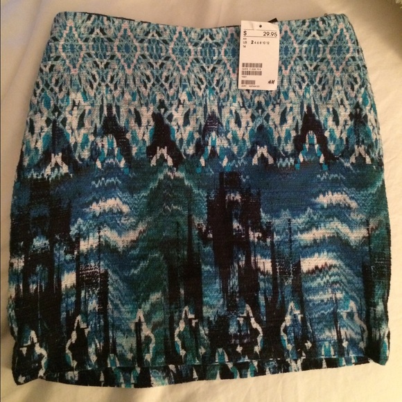 H&M Blue Tribal Print Skirt