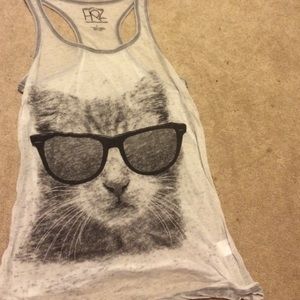 Sheer cat tank top