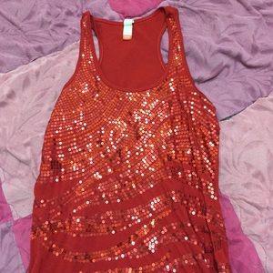 Sparkly red tank sequin top💋💋