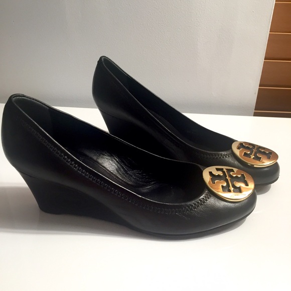 Tory Burch Sally Leather Wedge Pumps