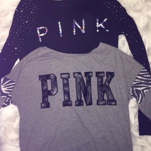 2 VS PINK Long Sleeve Tops