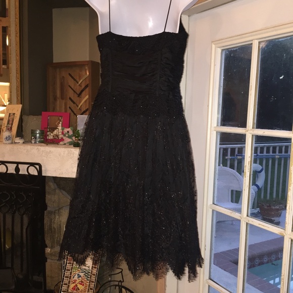 VINTAGE BLACK SEXY COUTURE DRESS BY CARMEN MARC - Picture 2 of 4