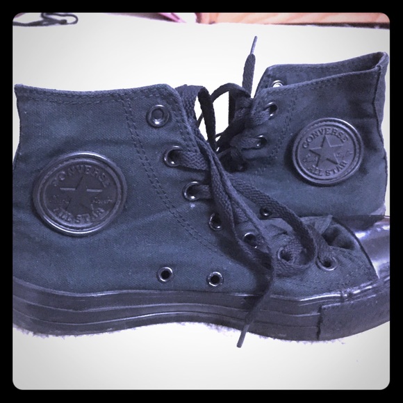 ALL BLACK HIGH TOP CONVERSE 💀