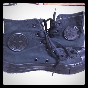 ALL BLACK HIGH TOP CONVERSE 💀