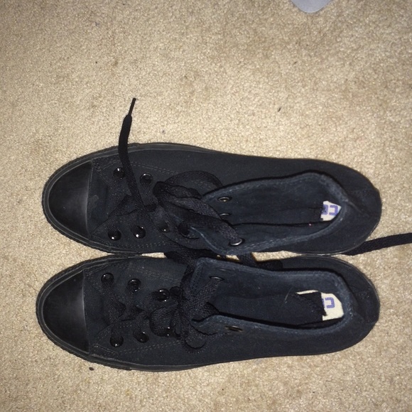 All black high top converse