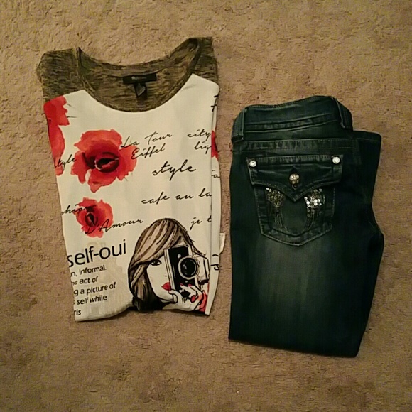 Bundle of miss me size 26 & a blouse size small