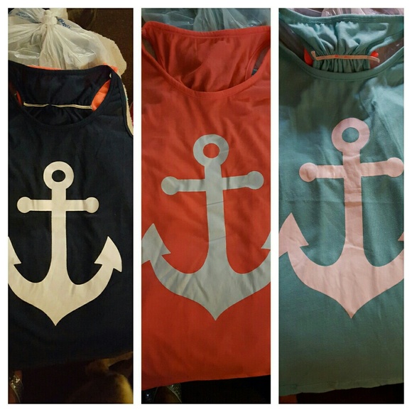 Razor Back Anchor Tank Tops