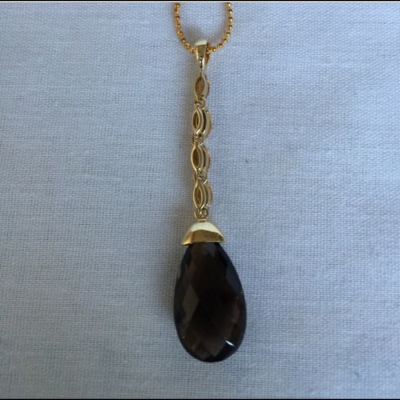 8.9 ctw Citrine & smoky quartz 14K pendant - Picture 2 of 4