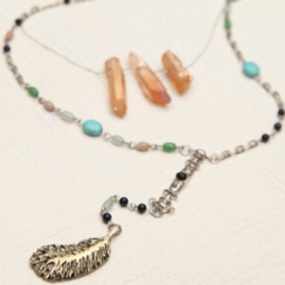 Free People Double Layer Rosary in Orange Crystal