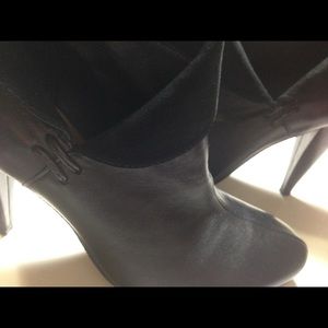 Coach black leather booties