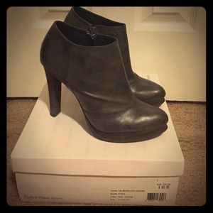 Grey Calvin Klein ankle boots