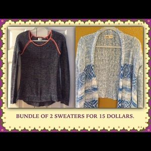 BUNDLE 2 SWEATERS FOR 15 DOLLARS.
