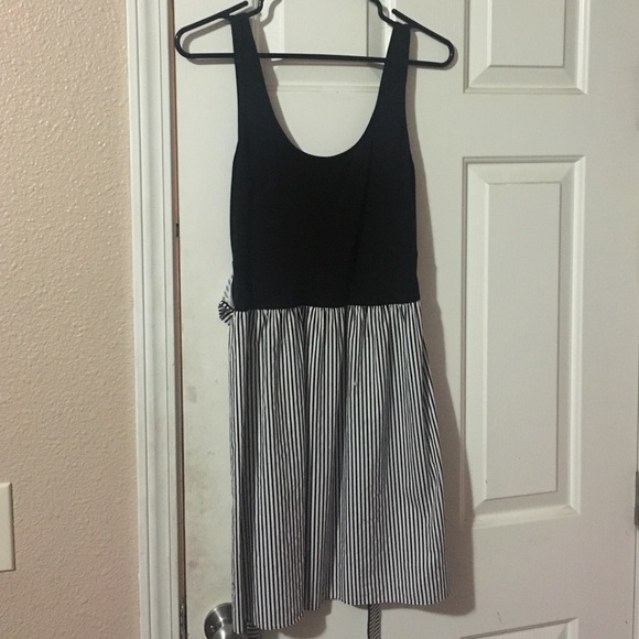 Cute black and white striped dress.