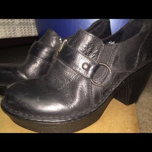 Previously Loved Black Mule Leather Shoes