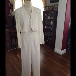 Ivory Crepe Cocktail Suit.