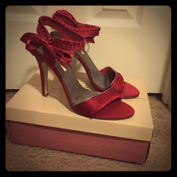 Red Delicious heeled sandals