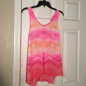 Candie's pink, white, and orange tank top.