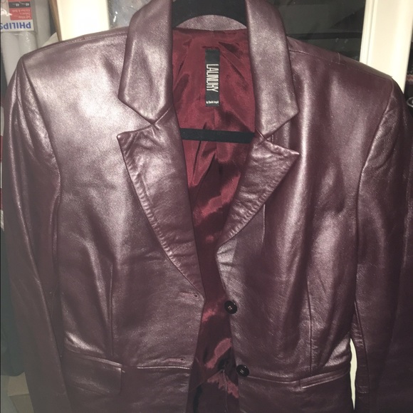 Leather burgundy jacket