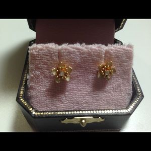 Juicy Couture lotus flower stud earrings