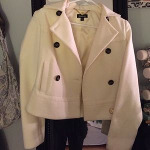 Cream peacoat jacket, worn once