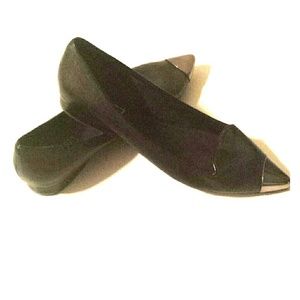 Silver-tipped Leather Ballerinas