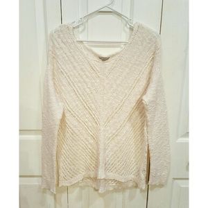 American Eagle White Open knit Sweater