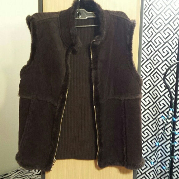 Reversible Brown Faux Fur Vest