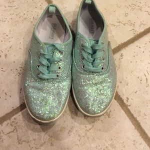 Blue Sequin Shoes