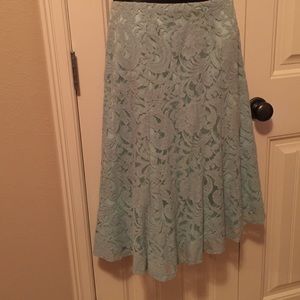 Roz & Ali Seafoam Green Lacy Skirt