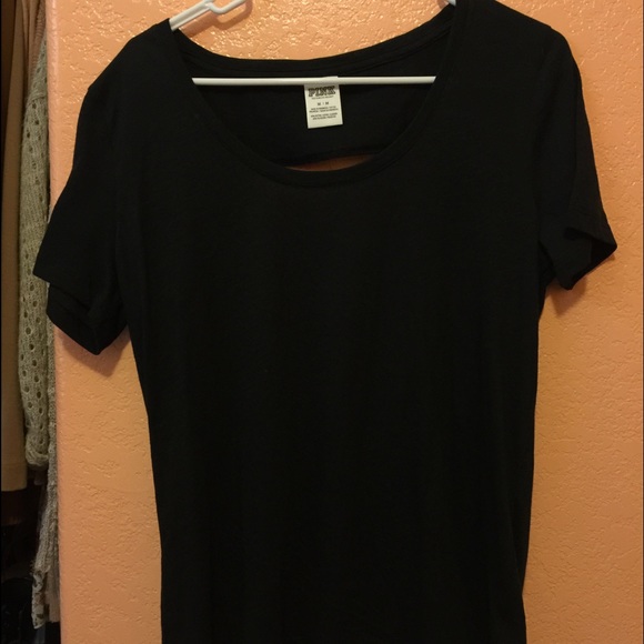 PINK black t shirt backless MEDIUM