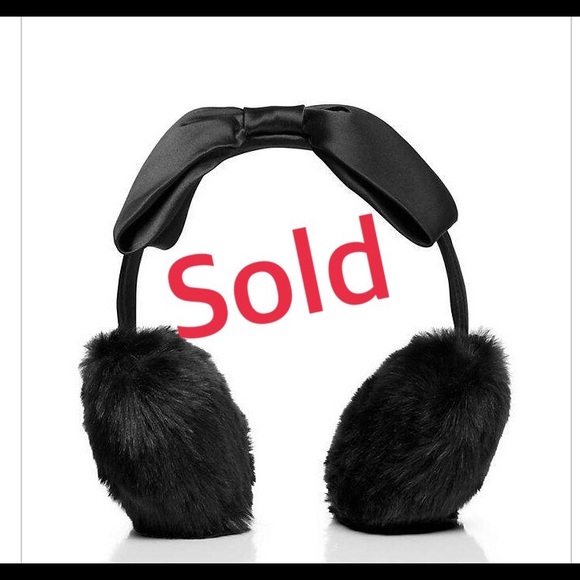 kate spade Accessories - KATE SPADE FAUX FUR W/SATIN BOW HEADBAND EAR MUFFS