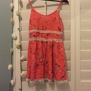Coral Pink Floral Dress NWT NEW