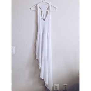 Bebe White Asymmetrical Dress