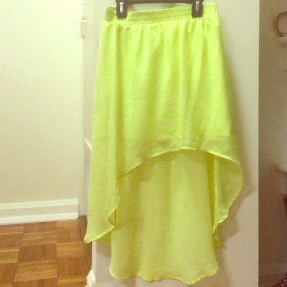 Neon high low skirt