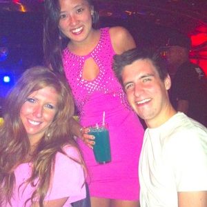 Pink Bebe cutout cocktail dress