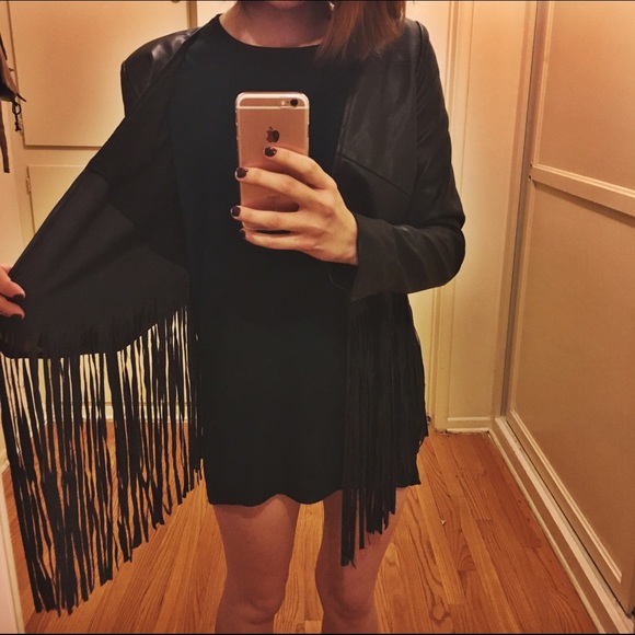 Vegan Leather Fringe Jacket