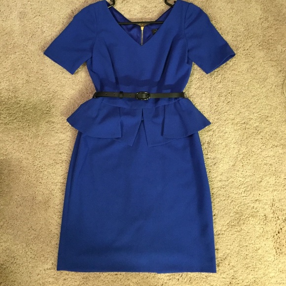 Royal blue Tahari peplum dress