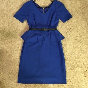 Royal blue Tahari peplum dress