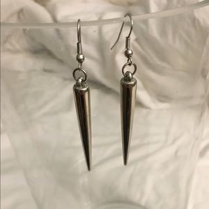 Silver spike earrings