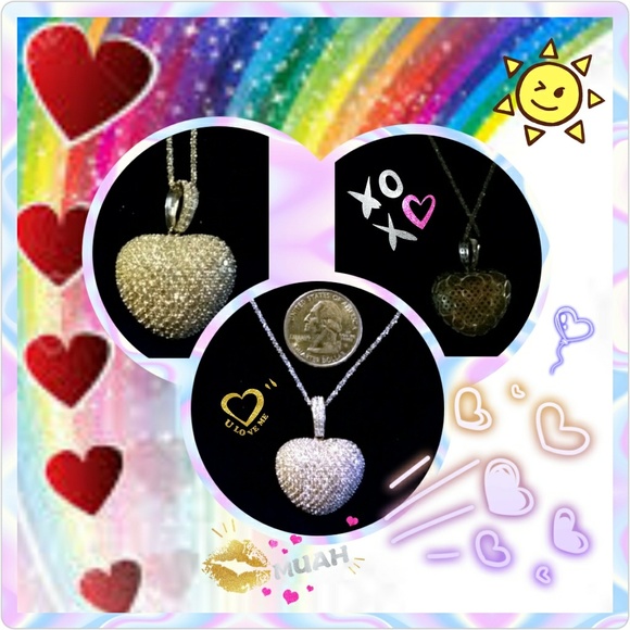 Hypnotic & chic Heart Rhinestone Studded Necklace - Picture 2 of 3