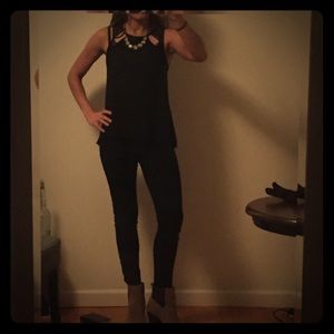 Black chiffon tank